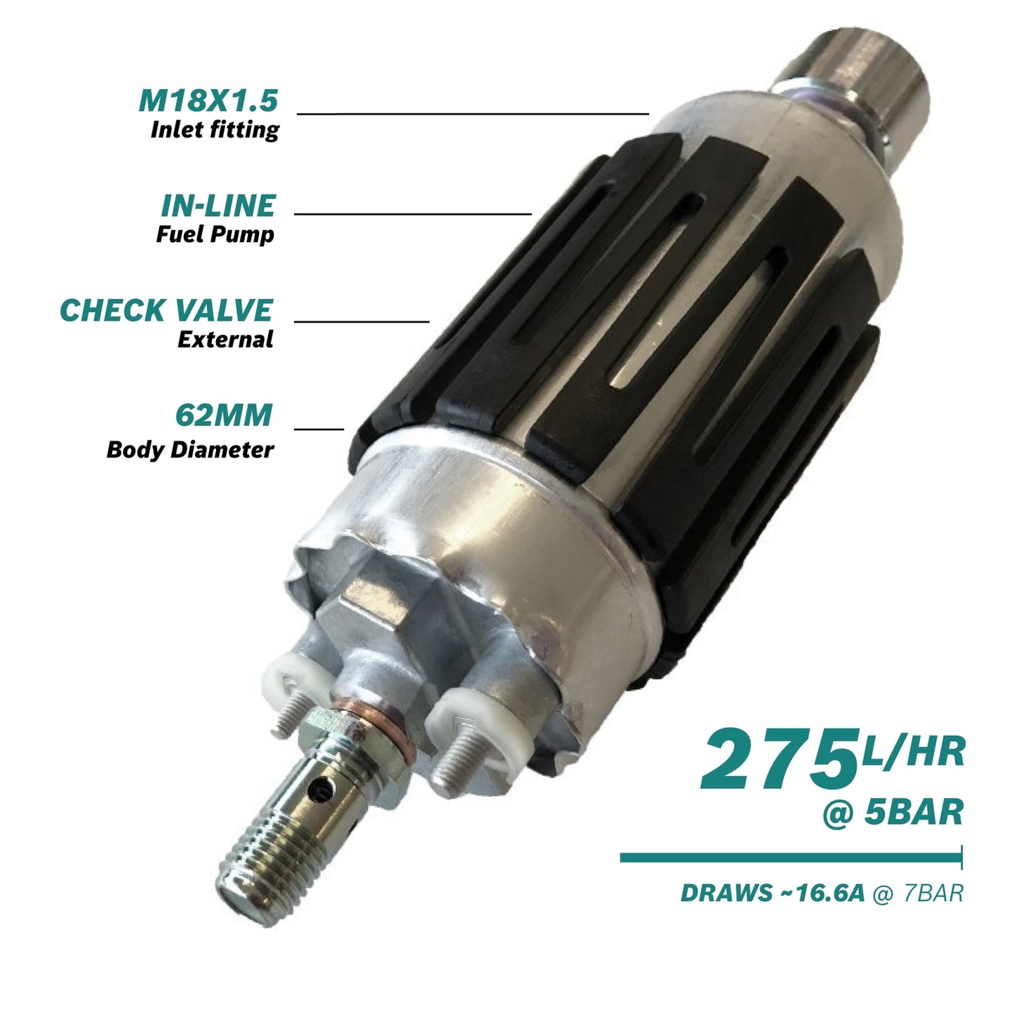 275l/h @5bar In-line Fuel Pump - Bosch 044 replacement